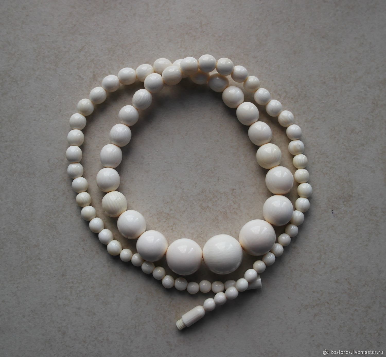 Beads Classic. Ivory, Necklace, Nakhabino,  Фото №1