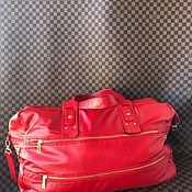 Сумки и аксессуары handmade. Livemaster - original item Red travel bag. Handmade.