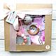 Set de regalo para las niñas gris-rosado-blanco, Stuffed Toys, Bryansk,  Фото №1