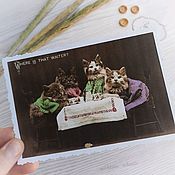Открытки handmade. Livemaster - original item Cat4 Postcard. Handmade.