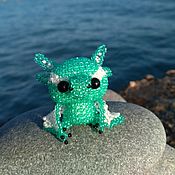 Куклы и игрушки handmade. Livemaster - original item Emerald dragon amigurumi bead toy. Handmade.