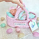 Personalized knitted carrying cradle made of cotton, Name souvenirs, Moscow,  Фото №1