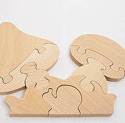 Куклы и игрушки handmade. Livemaster - original item Wooden puzzle toy mushrooms. Handmade.