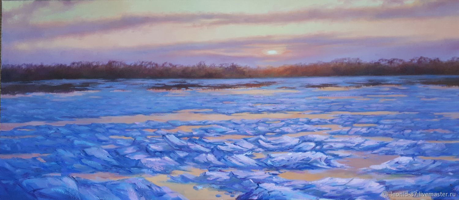 Картины: Картина маслом "Амур . Ледоход". Живопись в интернет-магазине ...