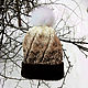Шоколадная шапка с градиентом (омбре), с помпоном (песец), Шапки, Санкт-Петербург,  Фото №1