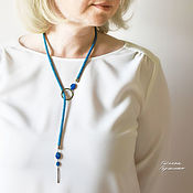 Украшения handmade. Livemaster - original item Verek necklace made of beads with natural kyanite blue. Handmade.