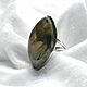 Anillo de dedo de plata con labradorita, piedra natural, Tamaño 19-19,5. Vintage ring. Raritet. Ярмарка Мастеров.  Фото №5