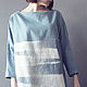 Blue Oversize Long Tunic with a decorative piece, Tunics, St. Petersburg,  Фото №1
