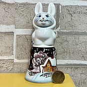 Сувениры и подарки handmade. Livemaster - original item Bells: Bunny Cat Winter Night. Handmade.