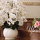 Белые латексные орхидеи, орхидея в горшке, искусственная орхидея, Композиции, Ставрополь,  Фото №1