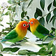 Lovebirds parrots, interior composition of wool felted parrots. Felted Toy. Woolen Zoo. Online shopping on My Livemaster.  Фото №2