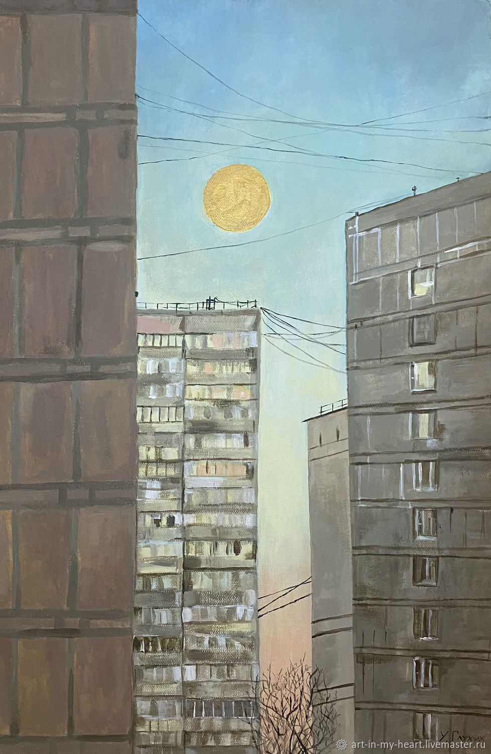 Картина акрилом "Полнолуние" в интернет-магазине Ярмарка Мастеров по ...