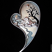 Pendant made of silver ,Timan agate,chrysoprase 