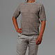 100% linen. Men's jumper ' Relief tracks'. Mens jumpers. Exclusive linen jersey from Elena. My Livemaster. Фото №5
