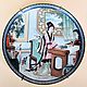 Collectible plate The lady behind the drawing Jingdezhen China 1987, Vintage plates, Ramenskoye,  Фото №1