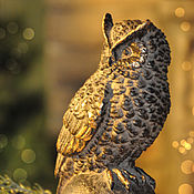 Для дома и интерьера handmade. Livemaster - original item Owl figurine on a ball Antique with gold Christmas New Year. Handmade.