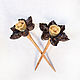 Set of hairpins 'Mystery of the night'. Hairpin. OakForest Wooden Jewelry. My Livemaster. Фото №4