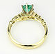 Modern Emerald Diamond Statement Ring, Bezel Set Diamond Accent Ring. Rings. JR Colombian Emeralds (JRemeralds). My Livemaster. Фото №6