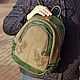  Women's grey-green Leather Backpack with Embossed Mod. R23t-441, Backpacks, St. Petersburg,  Фото №1