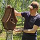 Скворечник для птиц с боковой дверкой на крючке. Кормушки для птиц. Кормушки и Скворечники 'АМАДИН'. Ярмарка Мастеров.  Фото №8