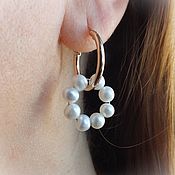 Украшения handmade. Livemaster - original item Pearl hoop earrings 