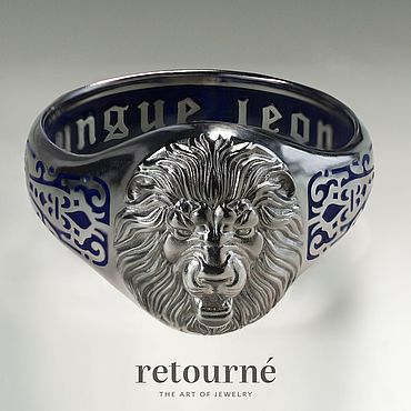 Канцелярские товары ручной работы. Ярмарка Мастеров - ручная работа Серебряное кольцо со львом. «Leo interius». Handmade.