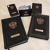 Сумки и аксессуары handmade. Livemaster - original item The cover on the diary is made of genuine black leather Your Majesty. Handmade.