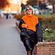 Jerseys: Women's knitted sweater in orange color IN STOCK. Sweaters. Kardigan sviter - женский вязаный свитер кардиган оверсайз. Online shopping on My Livemaster.  Фото №2