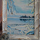 Мини картина Зимнее озеро картина маслом. Картины. Картины от Sarancha_Natalya. Ярмарка Мастеров.  Фото №5