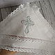 Order The baptismal krisma. Kryzhma with a hood 'Cross with rays'. Happy White. Livemaster. . Baptism towel Фото №3