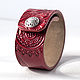 Red leather cuff bracelet, Cuff bracelet, Ivanovo,  Фото №1