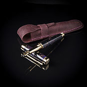 Leveche roller handle (rosewood Santos) in a leather case