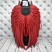 Сумки и аксессуары handmade. Livemaster - original item Women`s leather backpack with wings and Cute horns. Handmade.