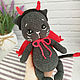 Вязаный котенок чертёнок Вязаная игрушка. Амигуруми куклы и игрушки. Toys.be.tosy. Интернет-магазин Ярмарка Мастеров.  Фото №2