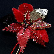 Украшения handmade. Livemaster - original item Brooch-pin: A voluminous brooch made of sequins, beads and velvet.. Handmade.