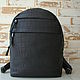 Stylish black leather backpack "Matte crocodile". Handmade, Backpacks, Kiev,  Фото №1