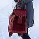 Кожаный рюкзак красный. Рюкзаки. Кожаные сумки DinArtAll. Ярмарка Мастеров.  Фото №6