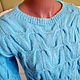 Укороченный вязаный свитер. Свитеры. Knit by Heart - Вязаная одежда 富. Интернет-магазин Ярмарка Мастеров.  Фото №2