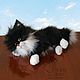 Black and White Kitten Toddler Realistic Toy. Stuffed Toys. Marina Eretnova. My Livemaster. Фото №4