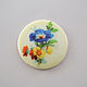 Vintage Cabochon 35mm Color Flowers, Cabochons, Moscow,  Фото №1