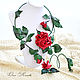 Red rose Floral necklace leather. Necklace. flowersstyle (flowersstyle). Online shopping on My Livemaster.  Фото №2