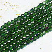 Материалы для творчества ручной работы. Ярмарка Мастеров - ручная работа Beads 45 pcs Faceted 4mm Green Dark. Handmade.
