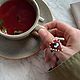 Кольцо - сердце "I SEE". Красное кольцо из бисера, Кольца, Новосибирск,  Фото №1