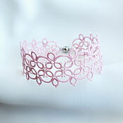 Украшения handmade. Livemaster - original item Wide women`s bracelet, Delicate pink frivolite bracelet. Handmade.