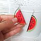 Order Transparent Resin Earrings Watermelon Earrings Fruit Berry Earrings For Children. WonderLand. Livemaster. . Earrings Фото №3