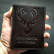 Сувениры и подарки handmade. Livemaster - original item Cover for hunting documents mod. .2, Deer Cioccolato amaro. Handmade.