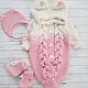 Knitted jumpsuit for baby, set on discharge for girls, Overall for children, Zhukovsky,  Фото №1