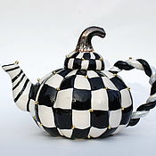 Посуда handmade. Livemaster - original item Kettles: Black and white checkered. Handmade.