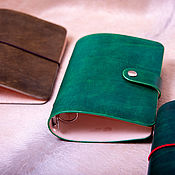 Канцелярские товары handmade. Livemaster - original item Notebook made of leather on rings 30mm 
