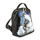 Leather backpack ' Cat with a blue butterfly'. Backpacks. Pelle Volare. My Livemaster. Фото №4